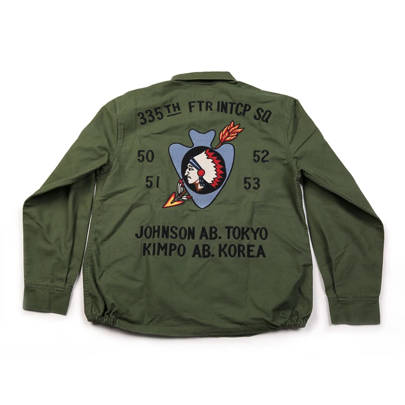 Без склада куртки с вышивкой корейская война мужская военная верхняя одежда