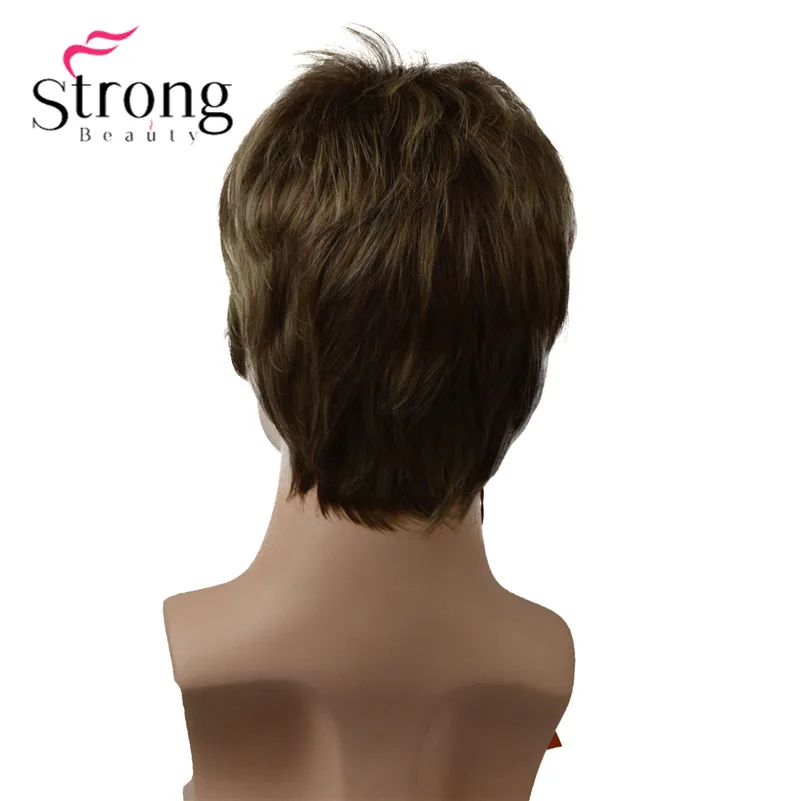 StrongBeauty светлые короткие стриженные полный синтетический парик для мужчин мужские волосы ворсистые реалистичные парики выбор цвета