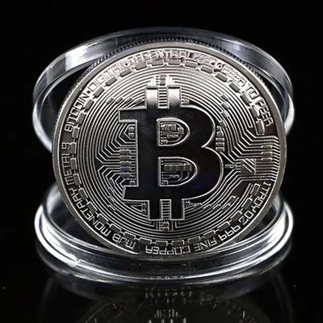 Биткоин Монета Золото серебряное покрытие коллекционные BTC монеты искусство коллекция подарок Прямая - Цвет: Серебристый