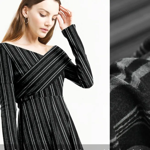 Классическая полосатая шерстяная ткань мягкая приятная для кожи на заказ осенне