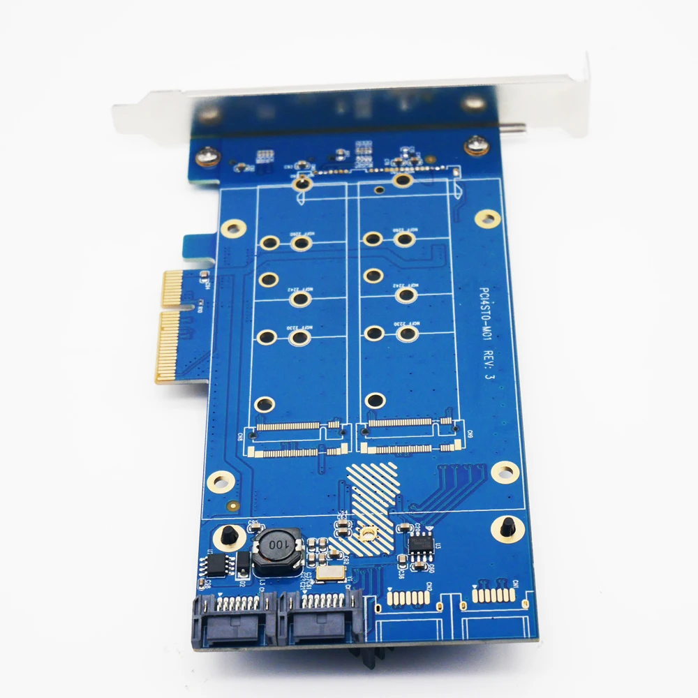PCIe x4 на 2 порта SATA 3,0+ B Ключ NGFF(m.2) RAID карта HyperDuo SATA порт мультипликатор 88SE9230 SATA3.0 WIN10 расширение теплоотвода