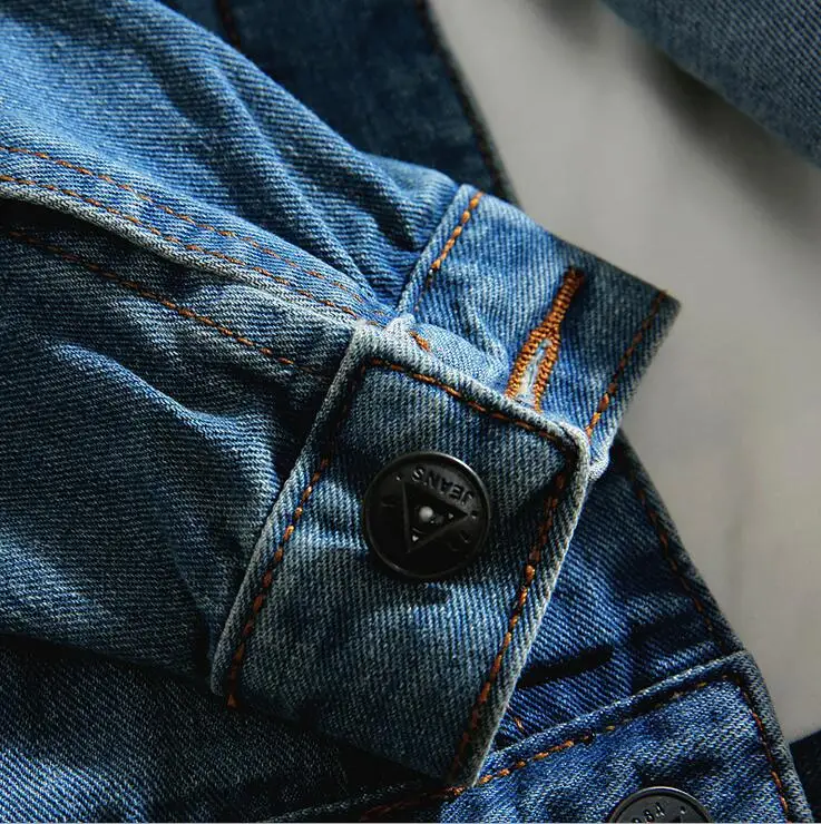 Новая повседневная приталенная Мужская джинсовая куртка размера плюс M-4XL 5XL