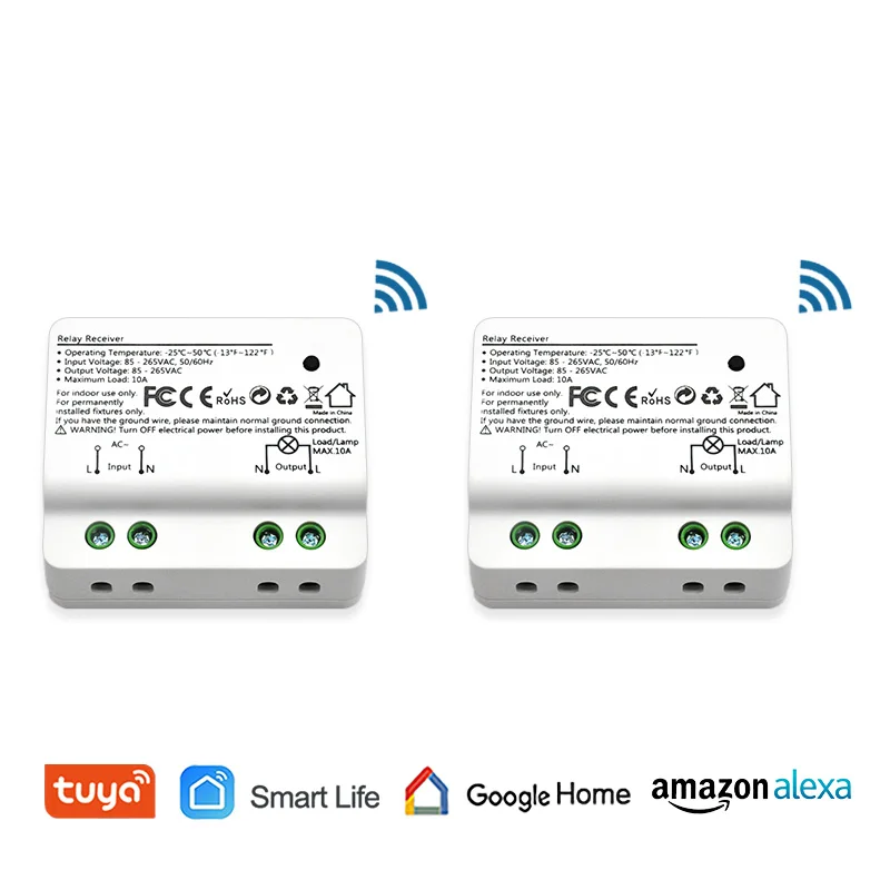 2 pcs Tuya Smart WiFi переключатель модуль 15A Alexa Echo Google Home Голосовое управление, приложение огни на дистанционном управлении, устан - Цвет: 2 pcs