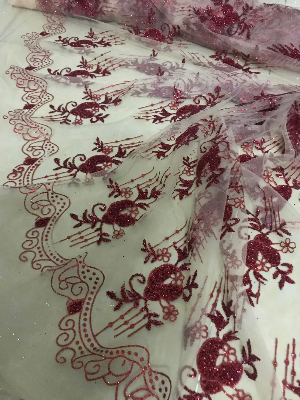 Новое прибытие Jolin-3.1319 французский чистая кружевная ткань с склеенным блеском