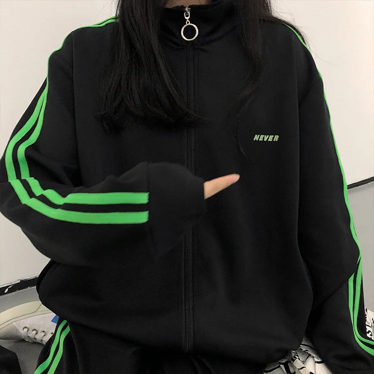 Весенне осенние женские комплекты толстовка на молнии укороченные топы + Длинные