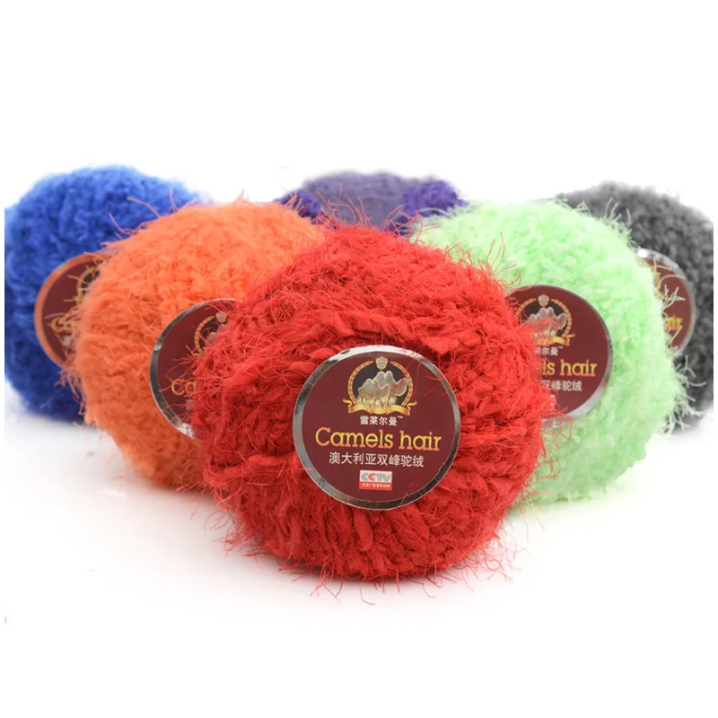 Wholesale 50g/ball DIY Blended Soft Camel Hair Yarn Silk Cotton Yarn Wool Cashmere Yarn Hand Knitting Crochet Wool Thread JO001