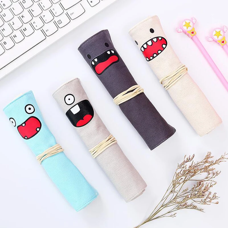 Kawaii студент школа офис поставки ролл пеналы для девочек аниме ручка со смайликом