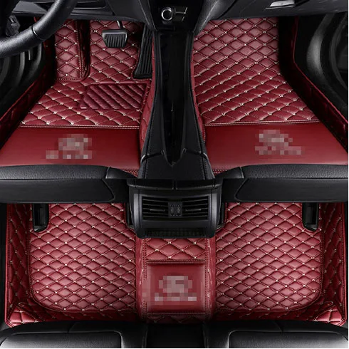 Red wine Автомобильные коврики с логотипом на заказ для Toyota Camry 40 Corolla RAV4 Verso FJ Land Cruiser LC 200 Prado 150 120 нескользящий ковер - Название цвета: Red wine