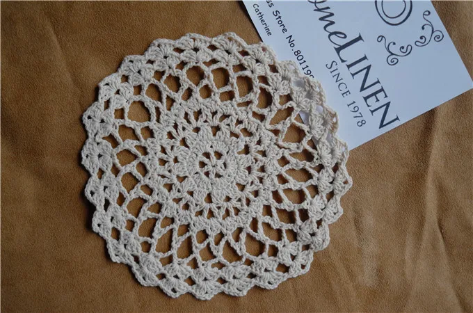 12 шт./лот ручная работа вязание крючком Doily Кружевная салфетка Cupmat красочные Doilies 5