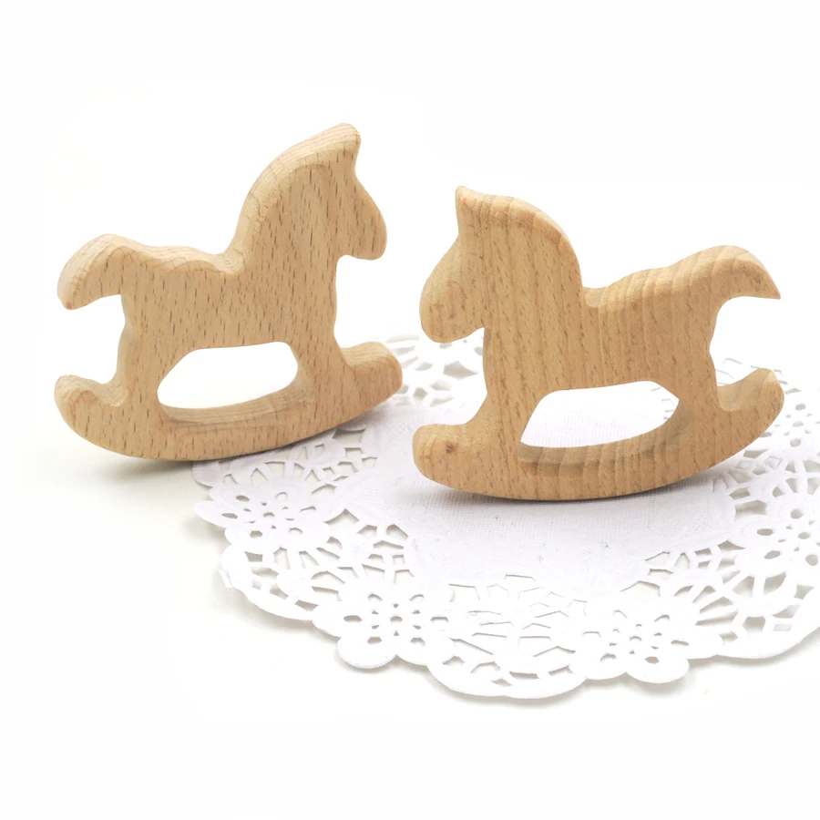 20 шт. деревянные Прорезыватели для зубов в форме лошади|ring teether|wooden ring teetherteether |