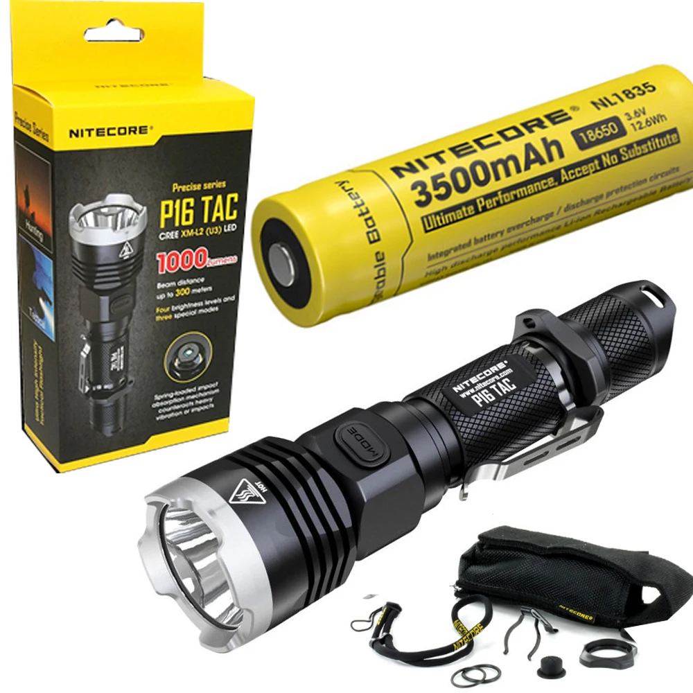 Nitecore P16 TAC 1000 люмен CREE XM L2 U3 светодиодный тактический фонарик охотничьи поисковые