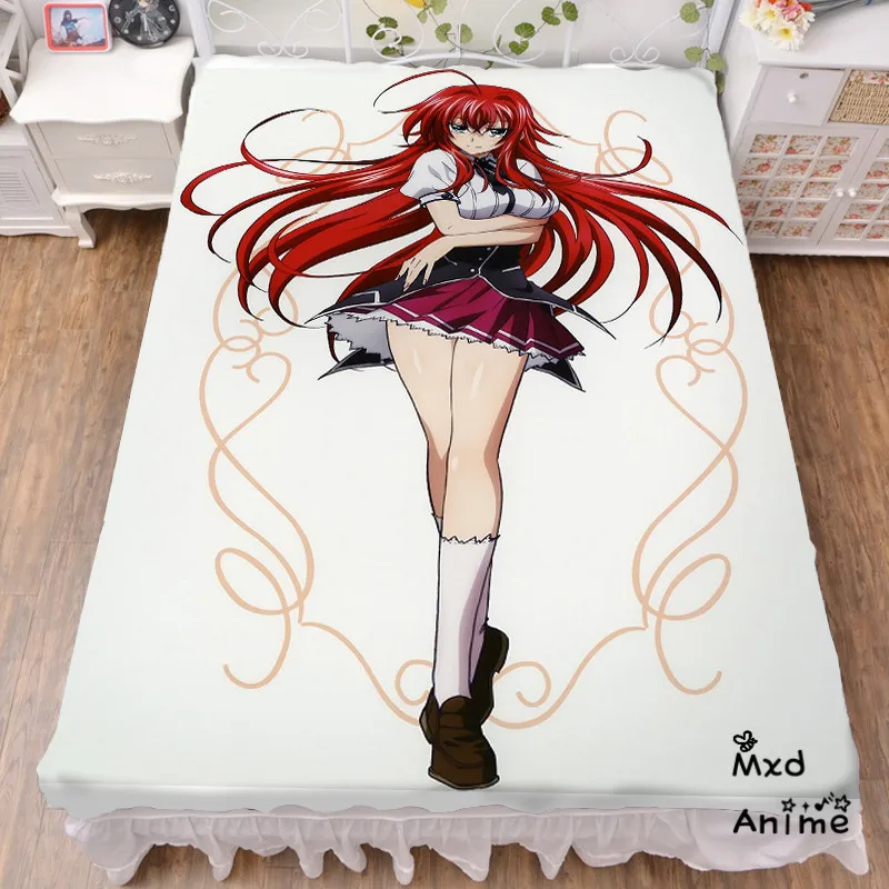Аниме средняя школа DxD Rias Gremory плоский простыня пледы одеяло для девочек постельные принадлежности дропшиппинг cd056