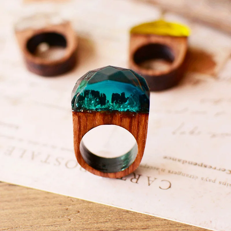 Винтажные деревянные кольца ручной работы для женщин и мужчин ювелирные изделия