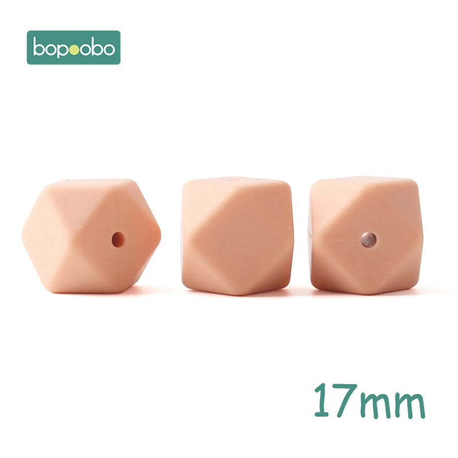 17mm Peachy Bopoobo 5 шт. 14 мм Силиконовые шестигранные шарики силиконовые Детские Прорезыватели 17 мм силиконовые бусины для ожерелья безопасные игрушки силиконовые крошечные стержни - Цвет: 17mm Peachy