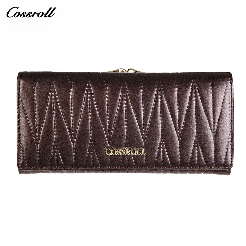 Женский клатч с рюшами Elegnt модный кошелек из воловьей кожи карманом для телефона