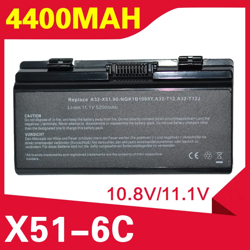 

ApexWay laptop battery for Asus T12C T12Er T12Fg T12Jg T12Ug X51H X51L X51R X51RL X58 X58C X58L X58Le A31-T12 A32-T12 A32-X51