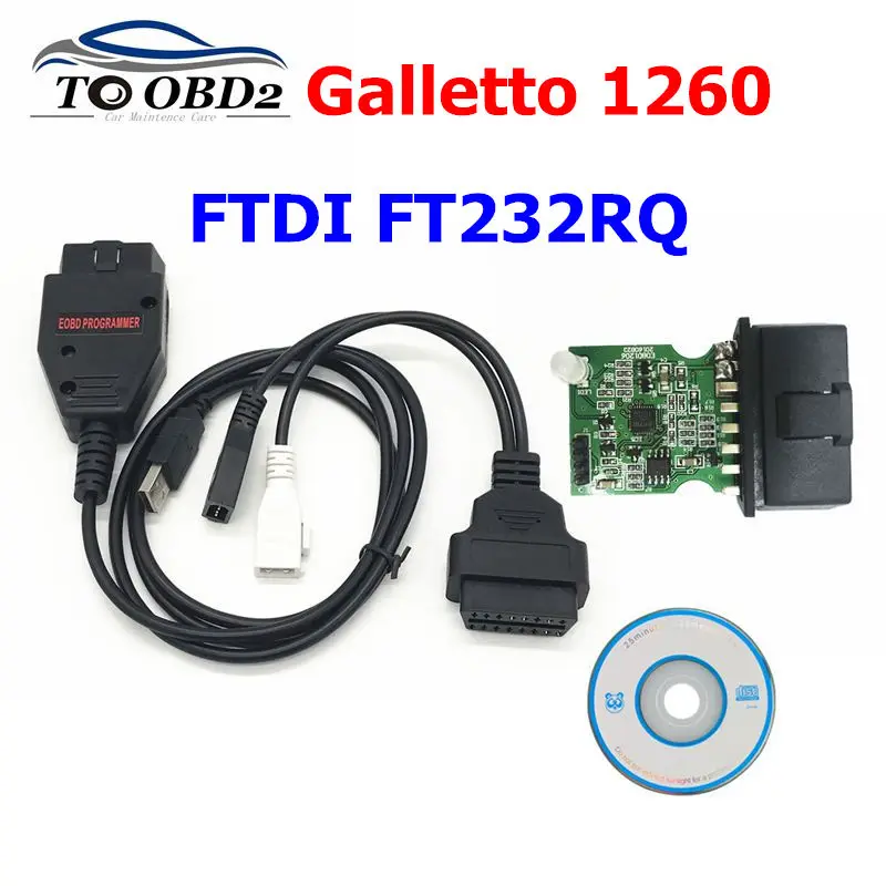 EOBD Galletto 1260 ECU Flasher диагностический инструмент FTDI чип OBD OBDII чтение и запись для