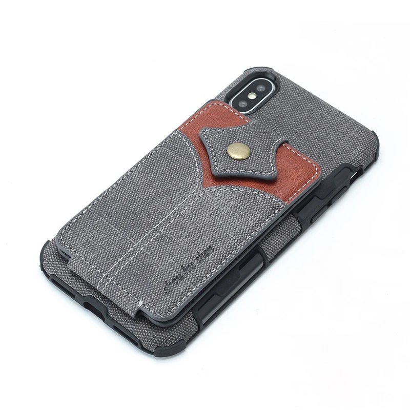 Винтаж бумажник из ткани телефон сумка чехол для iphone XR XS Max 7 8 плюс пряжки крышка 6 S