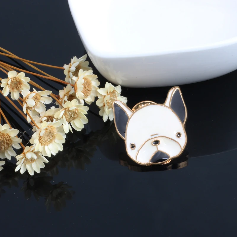 Набор из 3 предметов Мультяшные броши булавки для кпоп собаки цветы Win My Heart брошь