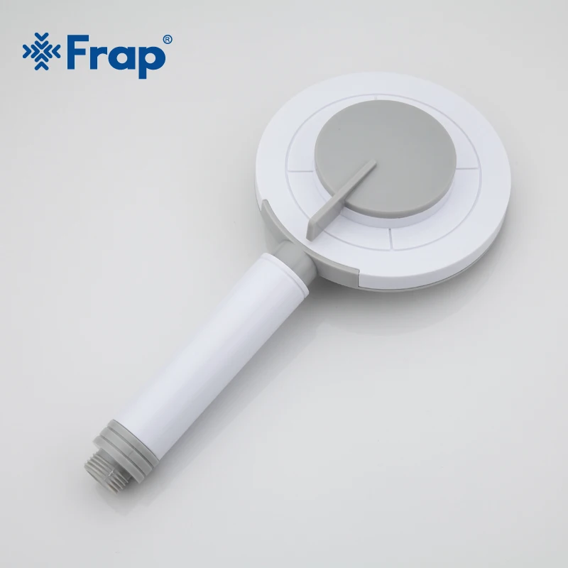 Frap четыре регулировки водосберегающая круглая серая ABS насадка для душа белая