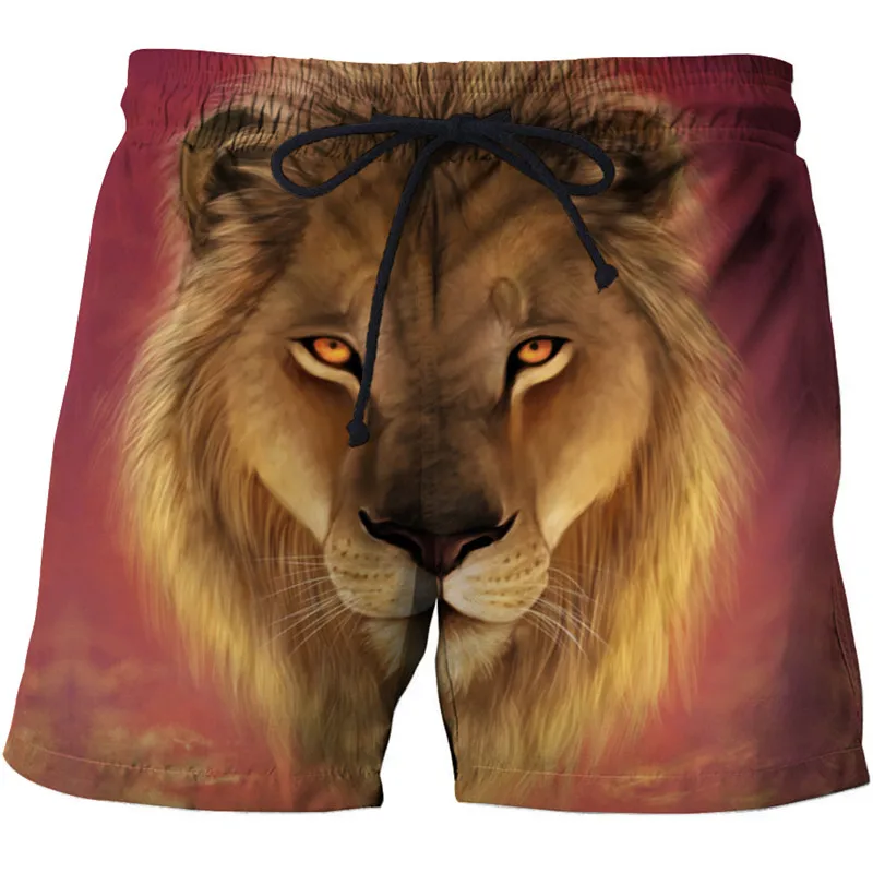 Пляжные шорты King of Lion мужские пляжные 3d пляжная одежда быстросохнущие штаны