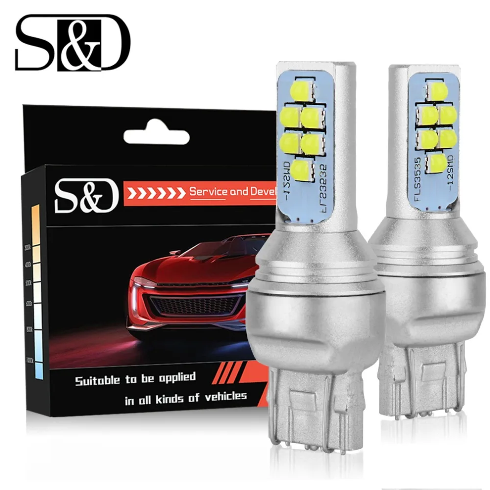 S & D светодиодный фонарь 2 шт. T20 7443 W21/5W 7440 W21W WY21W T25 3157 P27/7W 12 в 21 Вт/5 Вт|Сигнальная