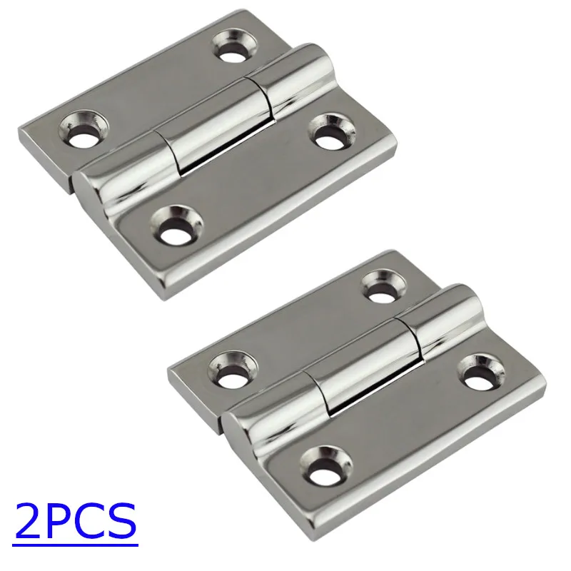 

50*60mm Marine Grade Cast 304 Stainless Steel Boat Cupboard Cabinet Door Butt Hinge Furniture Fittings 4 Holes cabin deck hinges