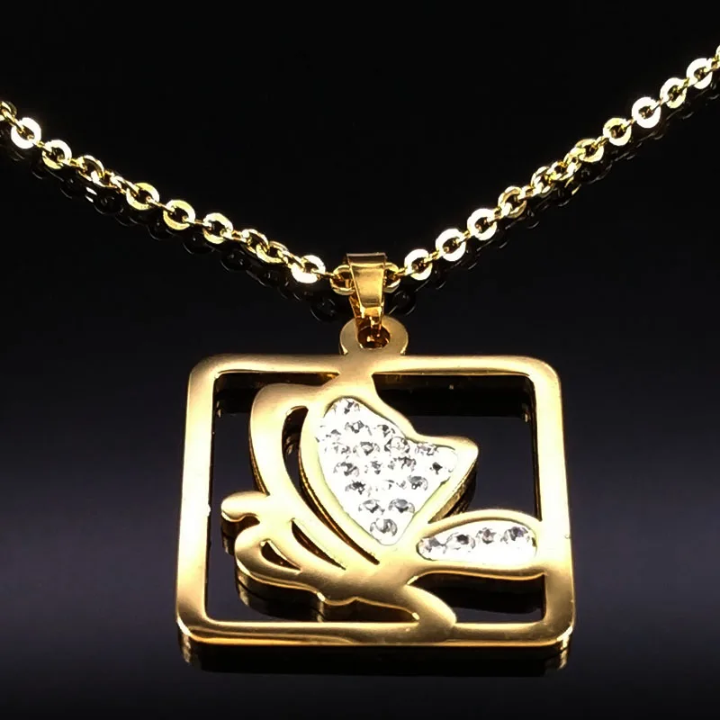 Женский ювелирный набор из нержавеющей стали с кристаллами-бабочками серьги