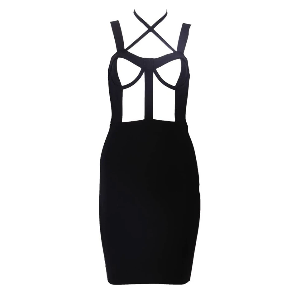 Бандажное платье Осеннее сексуальное v образный вырез Холтер женские платья