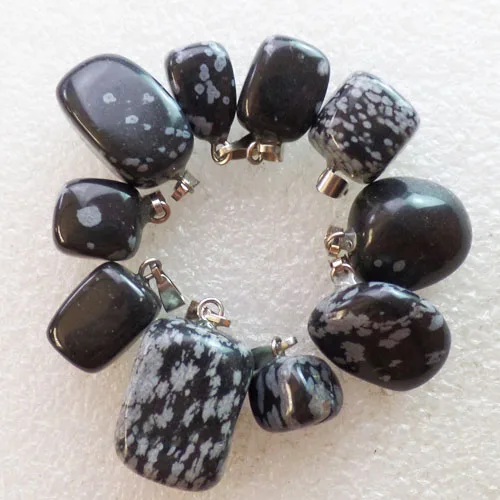 10 шт снежинка обсидиан кулоны 13x12x3 мм (отправлено случайным образом) (Минимальный