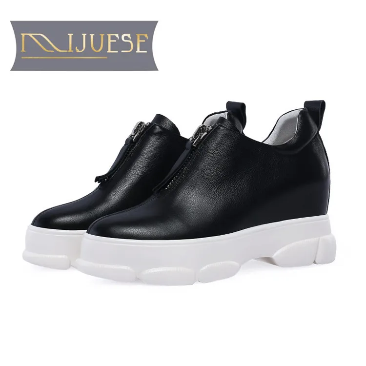 MLJUESE/2018 модные кроссовки обувь из коровьей кожи на молнии сезон осень весна