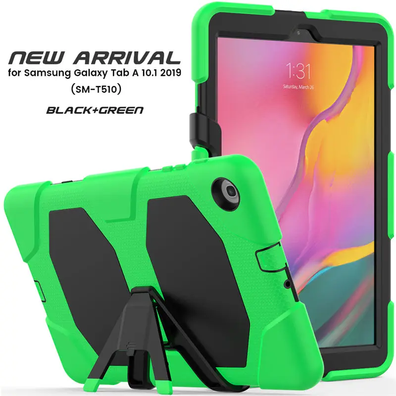 light green Чехол для samsung Galaxy Tab A 10,1 T510 T515 SM-T510 SM-T515 чехол для планшета противоударный сверхпрочный чехол с подставкой - Цвет: light green