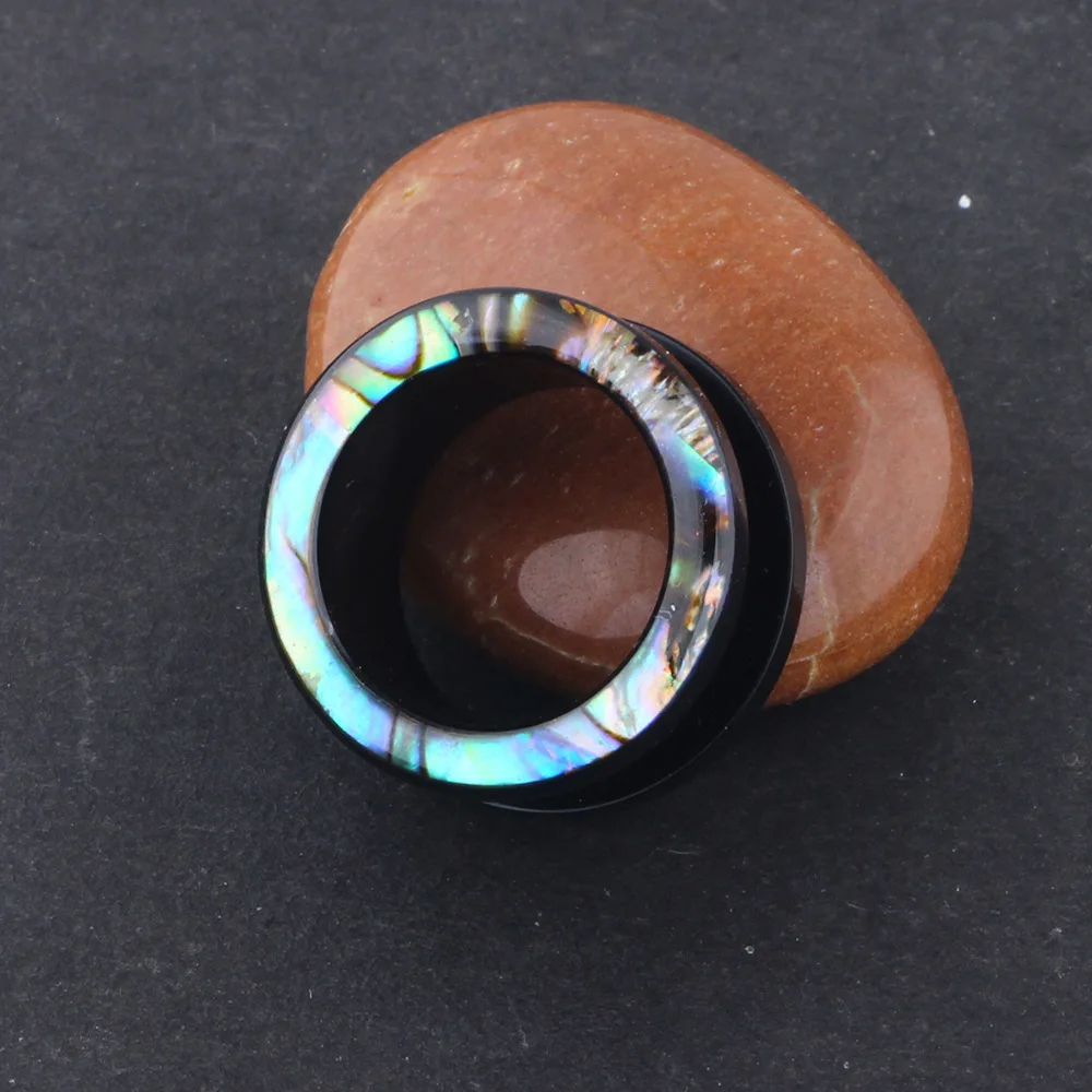 8 мм 20 пара продажа черных акриловых ракушек туннели для ушей стеклянные ушные