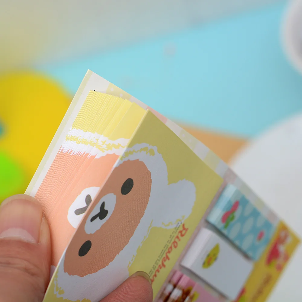 1 шт. Kawaii мультфильм Rilakkuma блокнот для записей блокноты стикеры набор подарок
