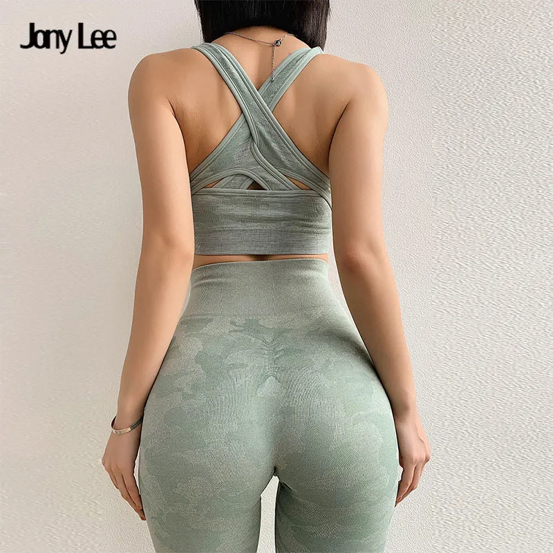 Женский тренировочный комплект из 2 предметов одежда для фитнеса тренажерного