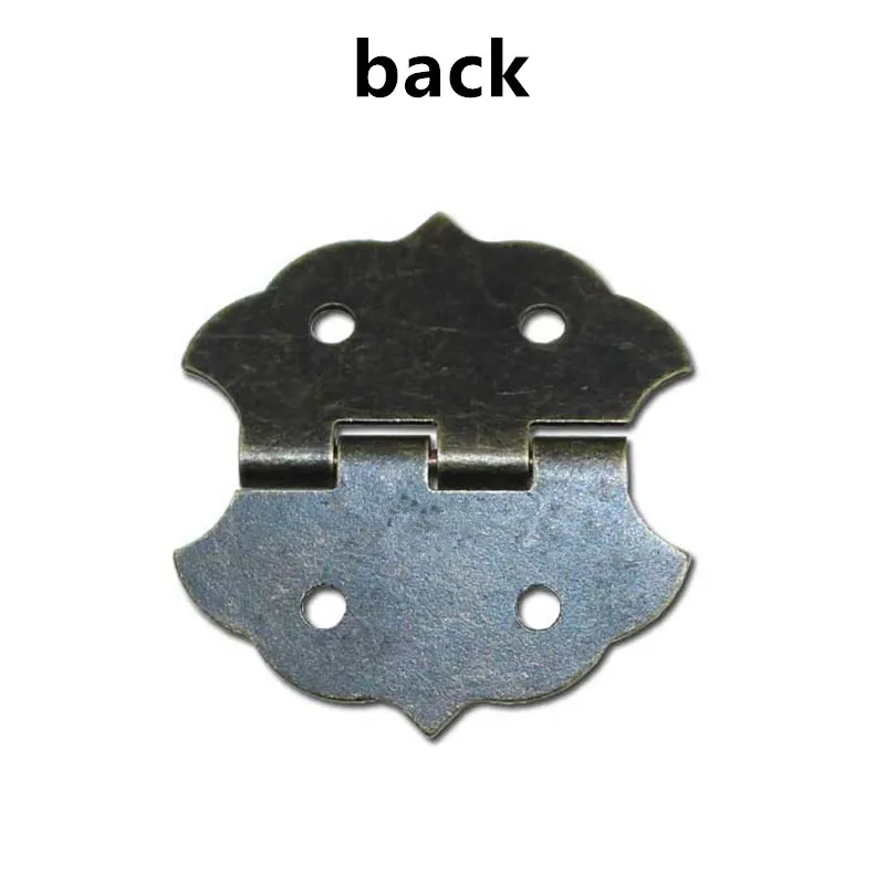 Small Flower Cabinet Door Hinge,Door Butt Hinges For DIY Box,4 Holes Bronze Tone Bag Accessory,29*32mm,With Screws,12Pcs