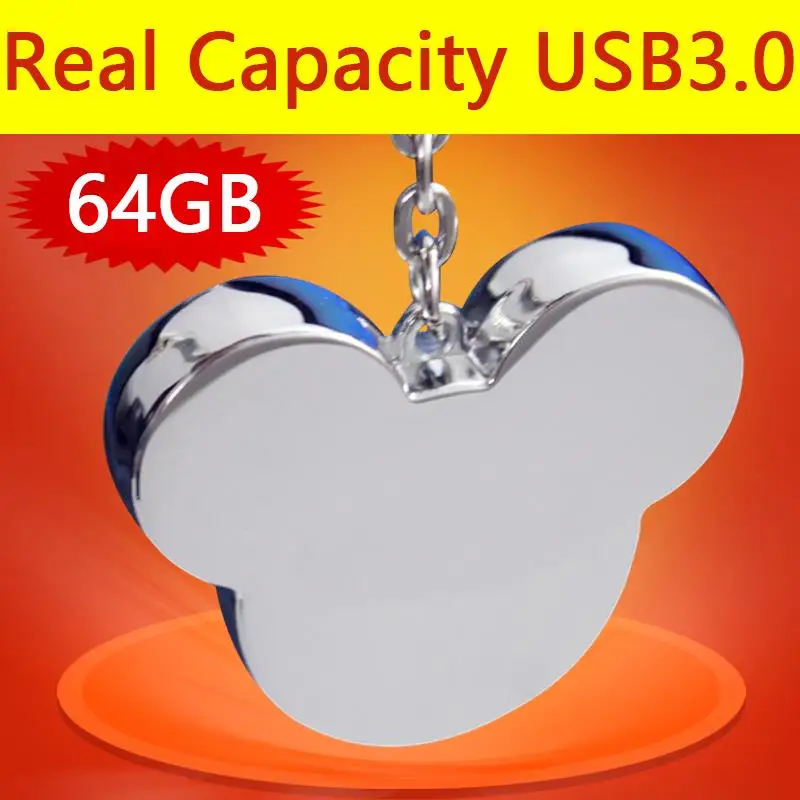 Металлическая мини Usb флешка с Микки-Маусом 3 0 64 Гб 128 ГБ ТБ 2 карты памяти подарки