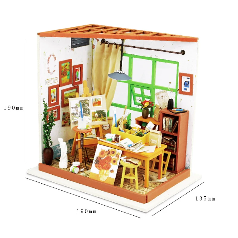 Кукольный дом Миниатюрный DIY кукольный домик с мебелью 3D деревянный дом ручной работы игрушки подарок для детей Ada's Studio рисунок DG103# E