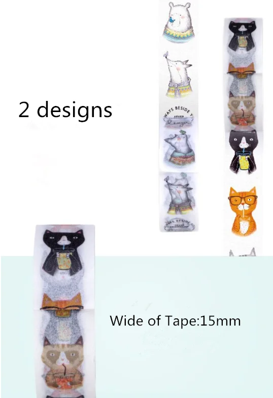 1 шт. Kawaii кошки и собаки язык васи клейкая лента DIY Скрапбукинг наклейка этикетка маскирующая лента
