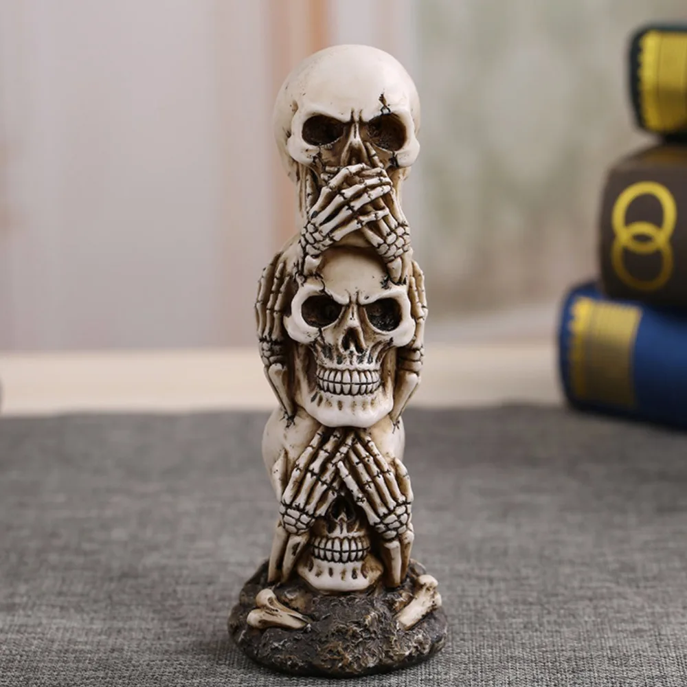 Прямая поставка миниатюрная статуя черепа из смолы скульптура для Хэллоуина