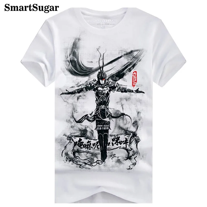 Smartsugar хлопок 3D футболка Для мужчин Лето 2017 г. Новинка забавные обезьянки Мужская