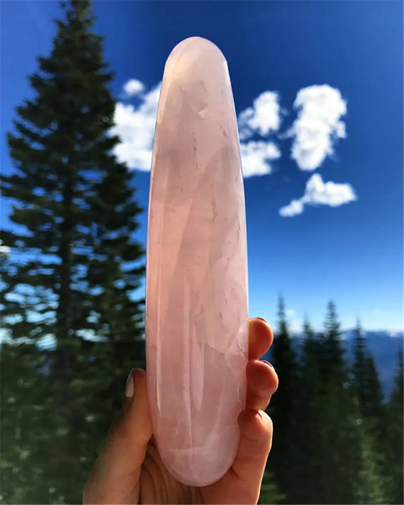 

natural rose quart crystal Sacred Masculine and Feminine Intimacy Healing Massage healing gemstone crystal wand as gift
