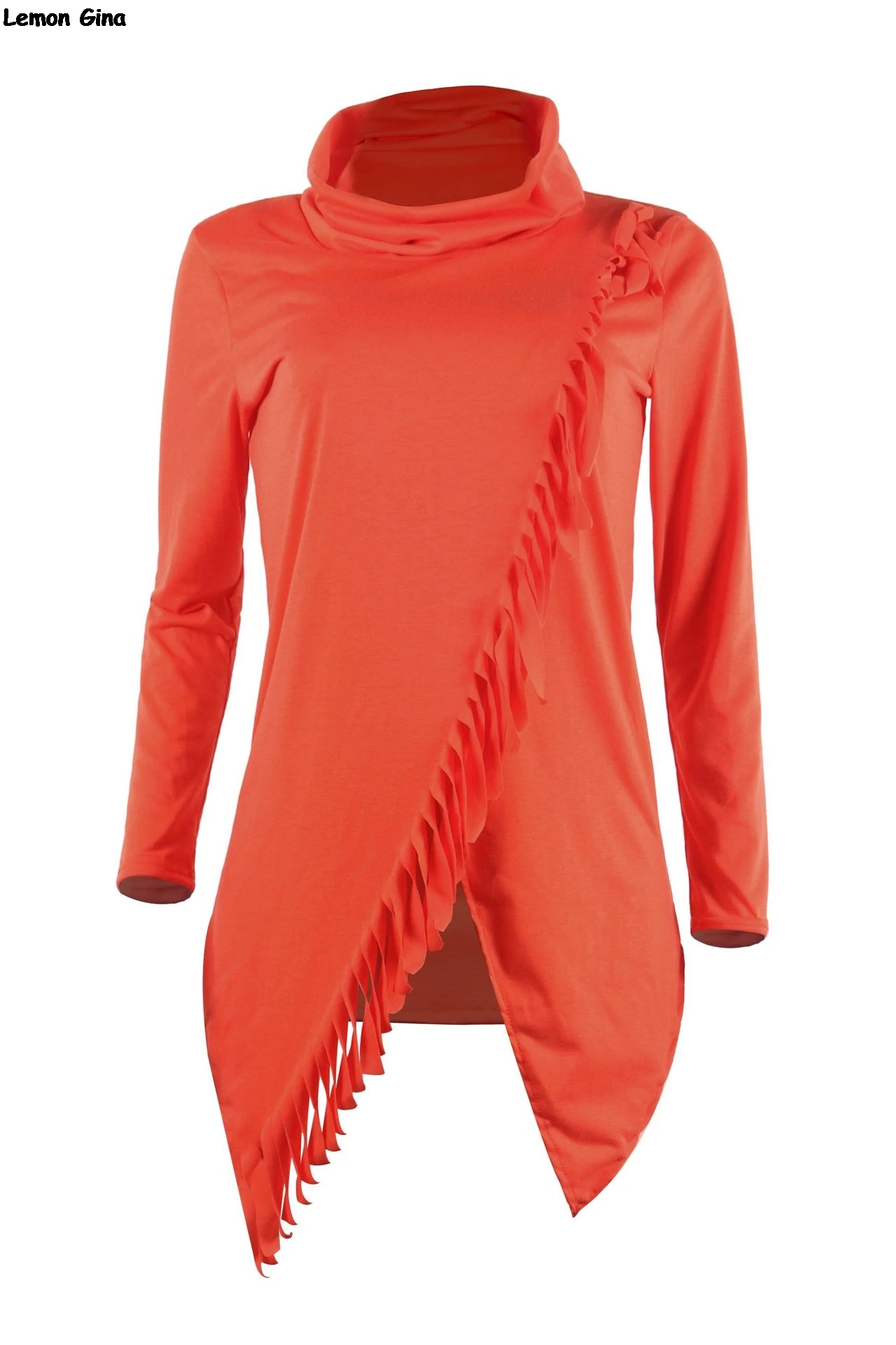 Женская новая Сексуальная Асимметричная футболка с бахромой топы длинным