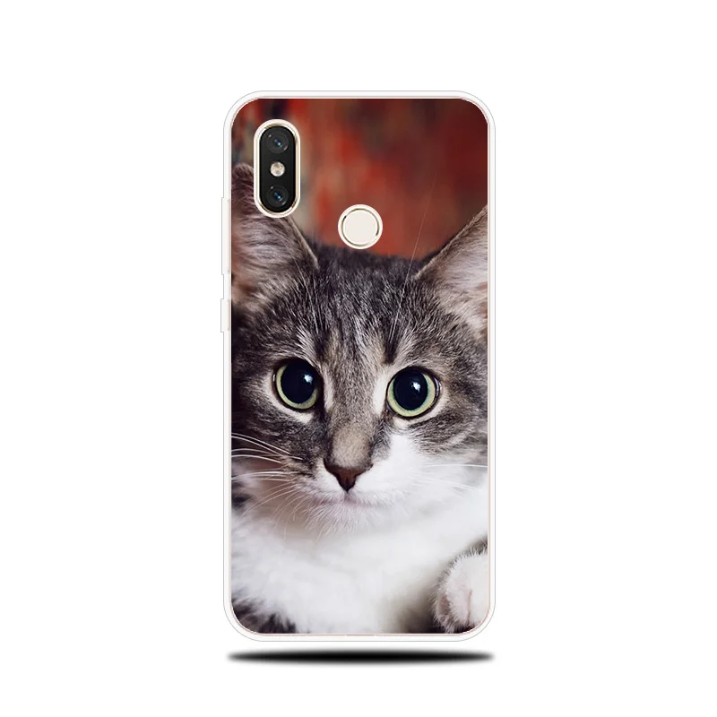 Cute Pet Cat Patterned Silicone Case For Xiaomi Mi 5X A1 A2 6 6X Note 3 8 9 SE Lite Pro Mix 2 S Pocophone F1 Cover Soft |