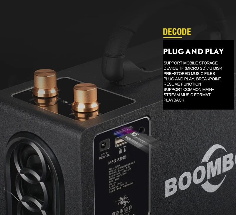 Беспроводной деревянный Bluetooth 4,0 динамик 20 Вт бас портативный мини открытый стерео сабвуфер ретро-динамики с FM радио Поддержка TF