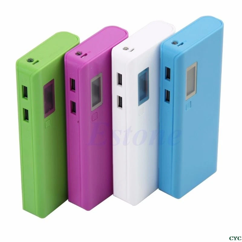 Светодиодный 5x18650 Двойной USB внешний аккумулятор зарядное устройство чехол DIY