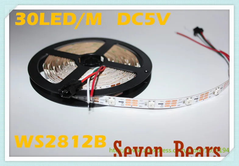 5 м WS2812B умная светодиодная Пиксельная полоса черно белая печатная плата 30