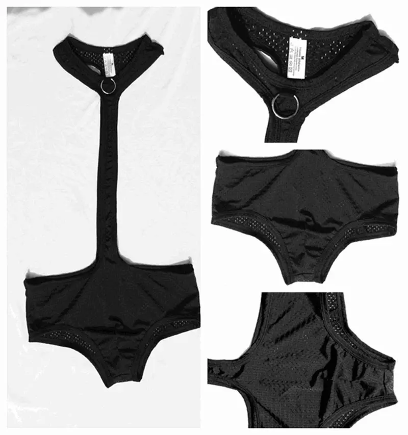 New Sexy Men See Through Hollow Mesh Bodysuit High Cut Leotard Transparent Underwear Man Jumpsuits Back Strap Gay Wear FX23 |