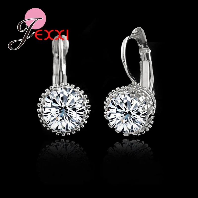 

Classic 925 Sterling Silver Earrings For Women Shining Cubic Zircon Hoop Earring Jewelry Valentine Days Gift Accessory