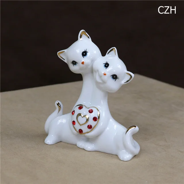 Красивая Фарфоровая статуэтка для влюбленных котов, керамическая статуэтка для влюбленных, скульптура кошки, украшение ручной работы, украшение для настоящего интерьера